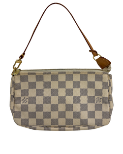 Pochette, Canvas, Damier, Azur,CA0038, 3*